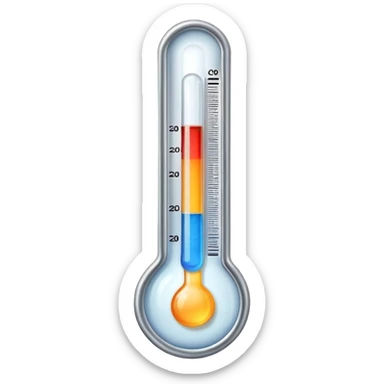 thermometer showing boiling temperature sticker
