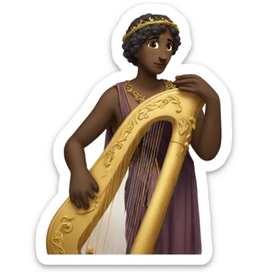 Sappho a harp in his hand sticker