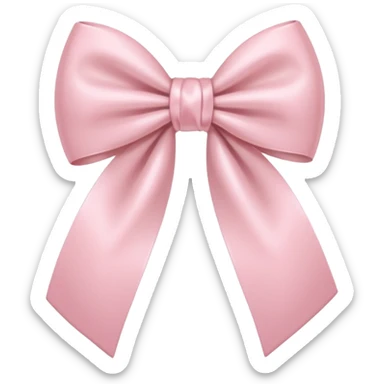 laughing emoji with a very pretty pale pale pink bow sticker