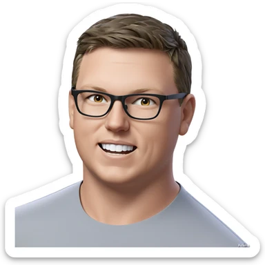 boy with black hair glasses sticker