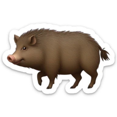 Fatty small round wild boar sticker