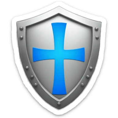 a shield with an cross emblem sticker