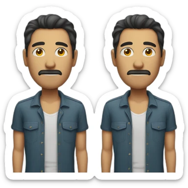 a man whose hands are in his pocket and one of his eyes is closed sticker