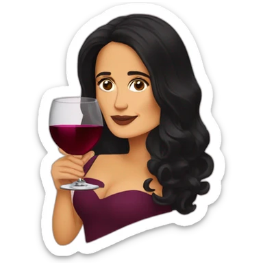 Salma Hayek drinking wine sticker