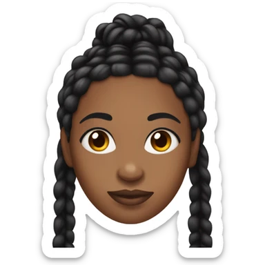 black woman with black braids and lashes sticker
