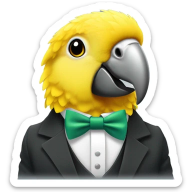 Yellow headed Amazon parrot with a bow tie  sticker