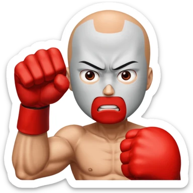 Angry Saitama with his red giant hand punching (just punch) sticker