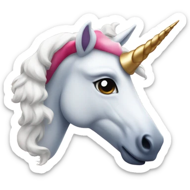 Unicorn in Santa hat sticker