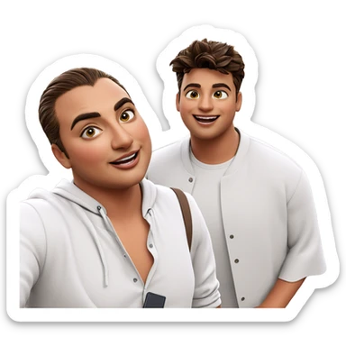 boys having fun outdoors sticker