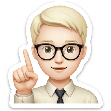 Nerd face with pointer finger up sticker