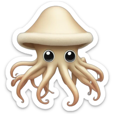 Squid wearing a coonskin cap sticker