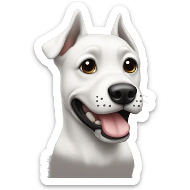 perro negro con otro perro blanco sticker