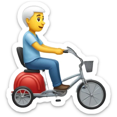 person driving tricycle sticker