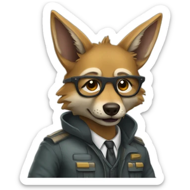 Chunky Jackal whit profesor outfit sticker