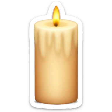 Beige candle with a warm glow sticker