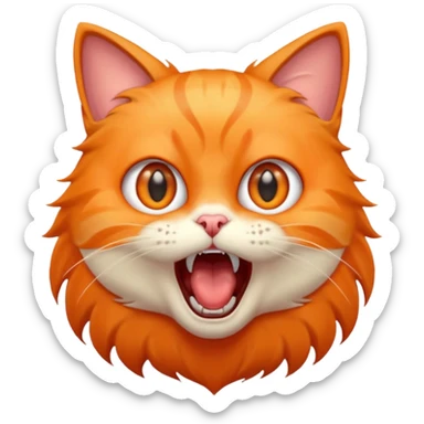 Screaming cat sticker