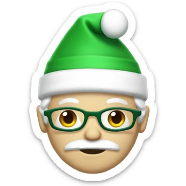 santa doctor with white skin and green costume sticker