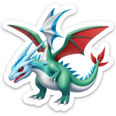 Reshiram-Flygon-Salamence-Helioptile-Latios-Wailmer-fusion sticker