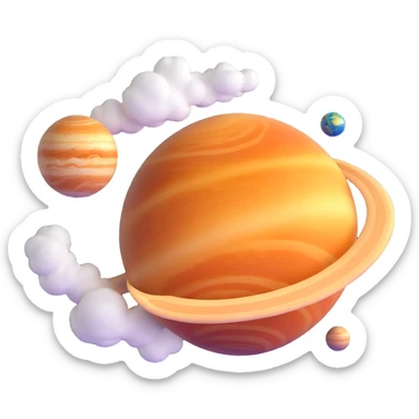 Planet Venus, circular, no rings, with swirling clouds sticker