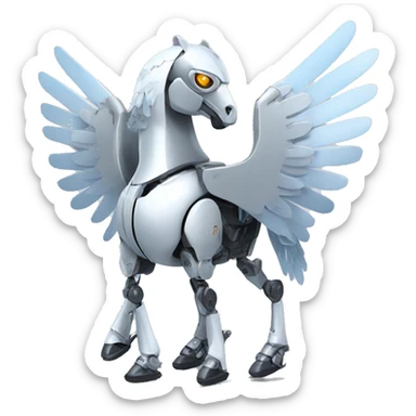 Robot Pegasus with robot wings sticker
