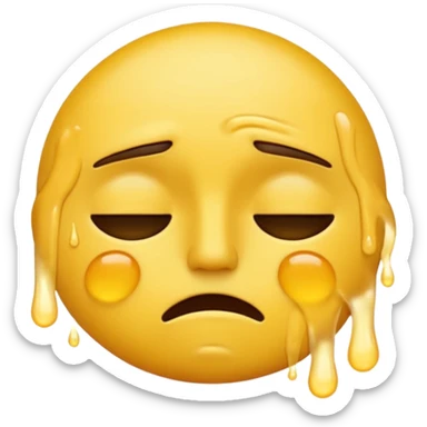 Yellow face emoji crashing out  sticker