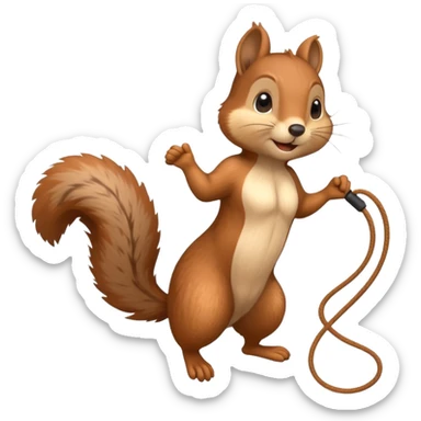 Squirrel skipping rope sticker
