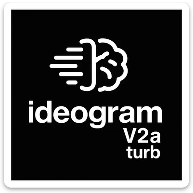 recreate this logo with text of "ideogram V2a turb", MAKE IT FIT IN SQAURE  sticker