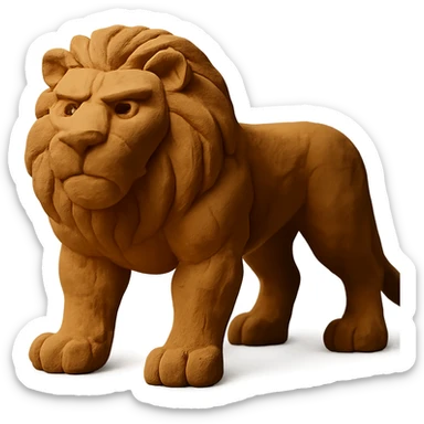 muscular lion sticker