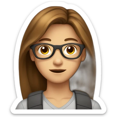 A teenager with brown hair and a ray in the middle sticker