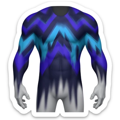 zig-zag-patterned striking indigo-violet-blue-cyan-gradiented with dark undertones, white underside, thunderous stormy edgy badass realistic Vernid-Sergal-Genet-Trico-species by LiLaiRa, full body sticker