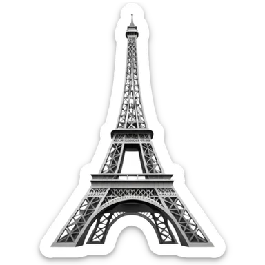 simplified eifel tower sticker