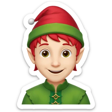 Male christmas elf sticker