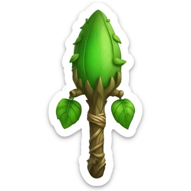 druid staff with green top sticker