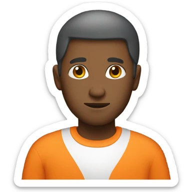 Prisoner wearing orange sticker