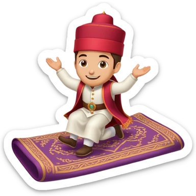 person riding a magic carpet sticker