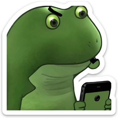 Someone holding a phone with TikTok on it  sticker