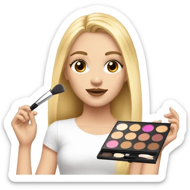 Makeup kit and white girl sticker
