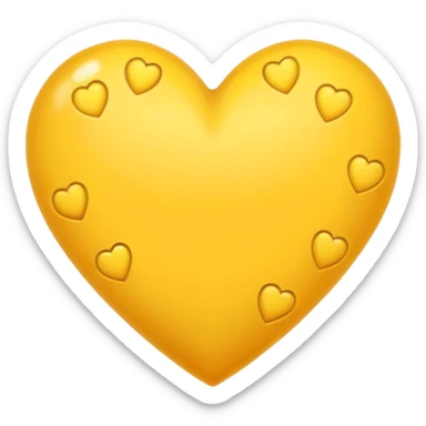yellow heart with a dotted border sticker