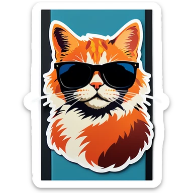 Cat with sunglasses sticker