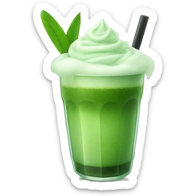 iced matcha with froth in cup sticker