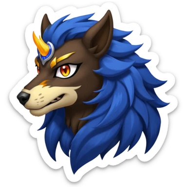 Lycanthropic Cobalt-colored Feminine Entei-Houndoom-beast sticker