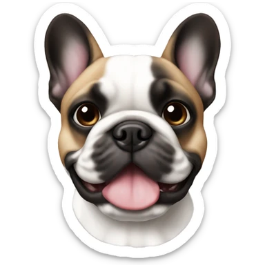 A French bulldog with black brown and white fur sticker
