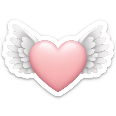 blush heart with wings sticker