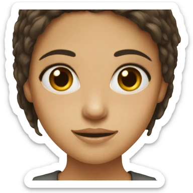 A girl with dark brown hair a hazel eyes  sticker