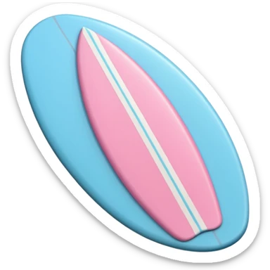 surf board light pink and light blue sticker