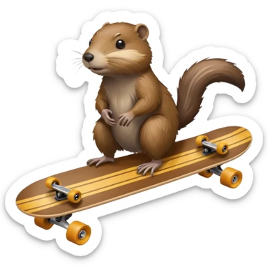 Nutria en patineta sticker