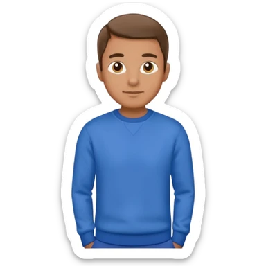 man in blue smart jumper and blue chinos sticker