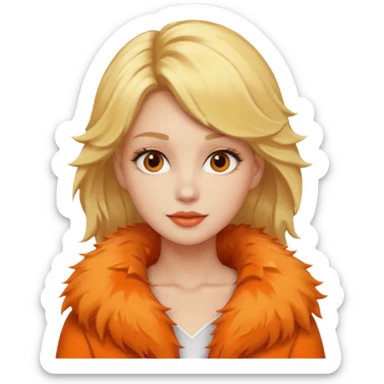 Hughing a Orange cat   She has blonde hair sticker