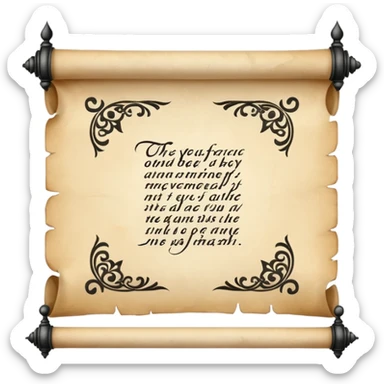 Beautiful and magical scroll with words on it  sticker