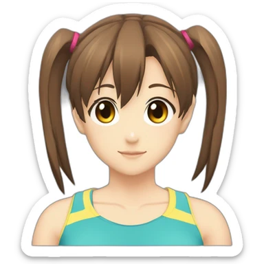 Haruhi Suzumiya with ponytails In sportswear sticker